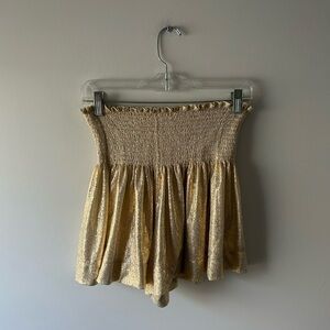 Queen of Sparkles gold shimmer shorts